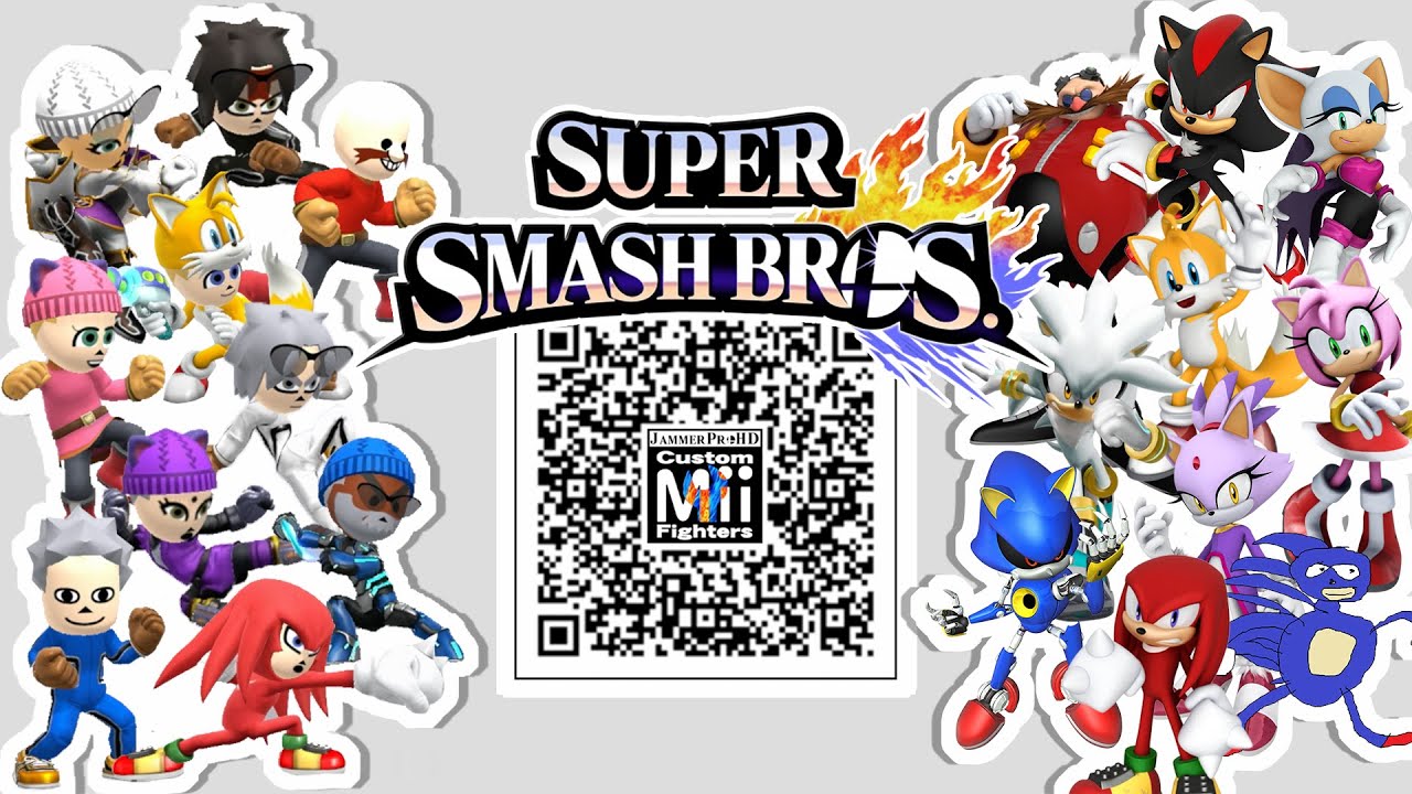 Shadow, Eggman, Tails, Knuckles, & MORE!! - Mii Fighter QR Codes for Smash Bros