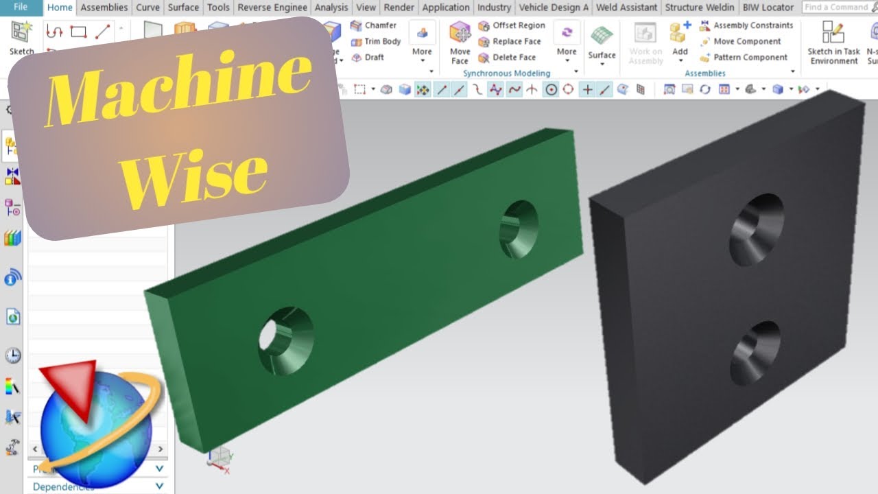 Clamping plate and jaw grip | Machine Wise | Part Design | Siemens NX | UG NX | Assembly Designs