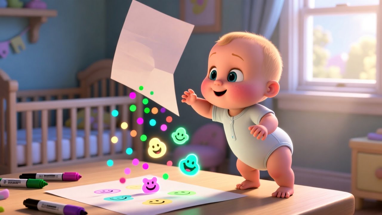 Washable Markers Art With Baby | Fun Nursery Rhyme Song for Kids