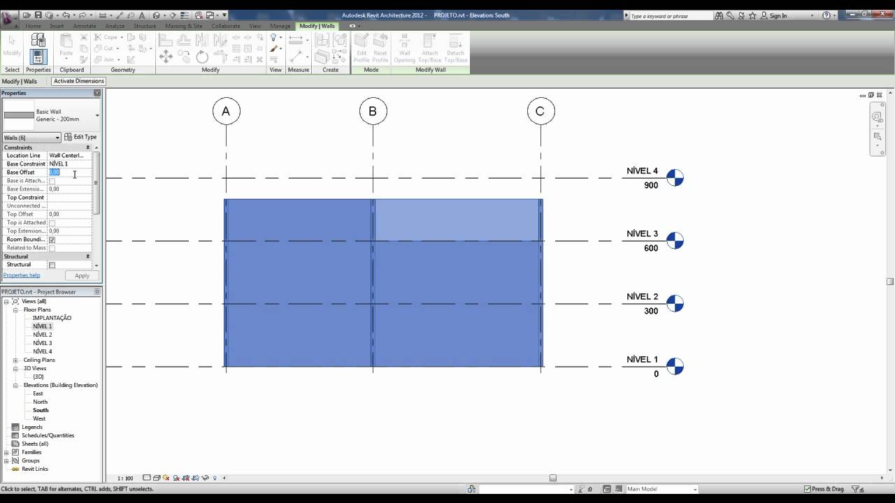 REVIT 2012 - TUTORIAL 5 - PAREDES PARTE 1