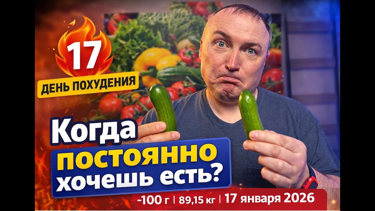 1️⃣7️⃣ День похудения | Постоянное чувство голода — что делать? | −100 г | 89,15 кг | 17 января 2026