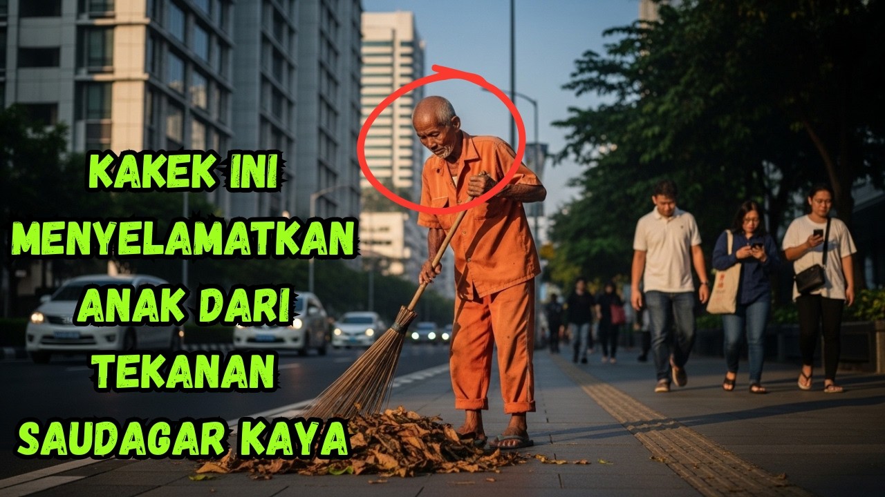 KAKEK PENYAPU JALANAN YANG TULUS , MENYELAMATKAN ANAK DARI TEKANAN SAUDAGAR KAYA.....💔