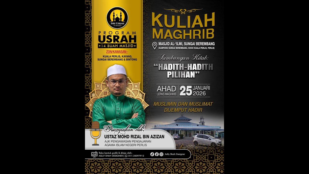 (🔴LIVE) 25-01-2025 Ustaz Rizal Azizan - Hadith Pilihan