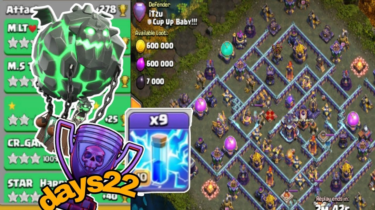 New lavaloon attack strategy with zap spell th15|legend league attacks October days22|clash of clans