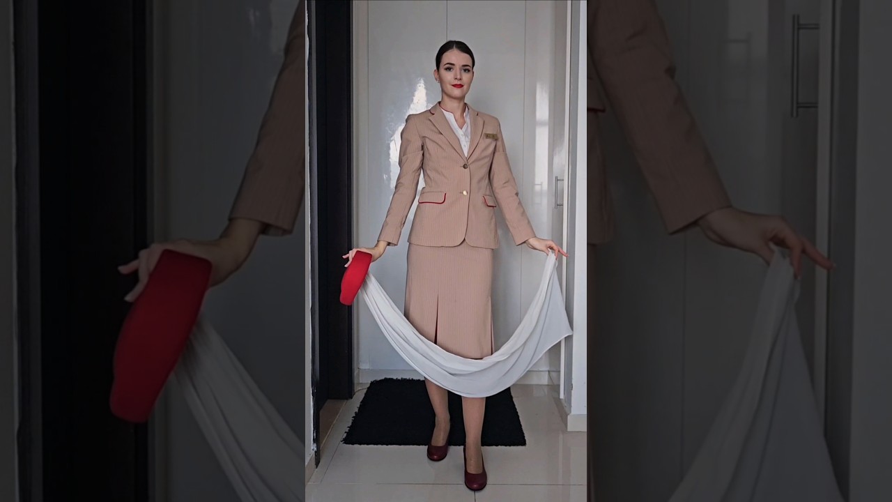 Emirates Cabin Crew Uniform #howtobecomecabincrew #flightattendant #cabincrewjobs #emiratescabincrew