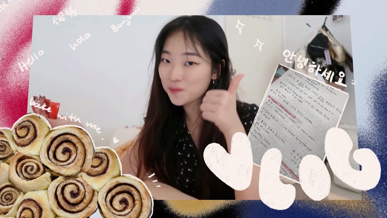 VLOG • studying korean, bake with me, finally got a new bed frame