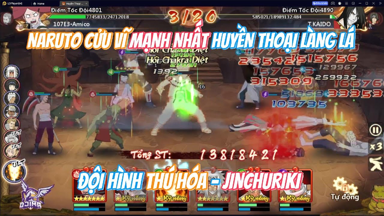 HUYỀN THOẠI L&Agrave;NG L&Aacute; | NARUTO CỬU VỸ MẠNH NHẤT LI&Ecirc;N SEVER - ĐỘI H&Igrave;NH FULL BUFF TH&Uacute; H&Oacute;A - JINCHURIKI