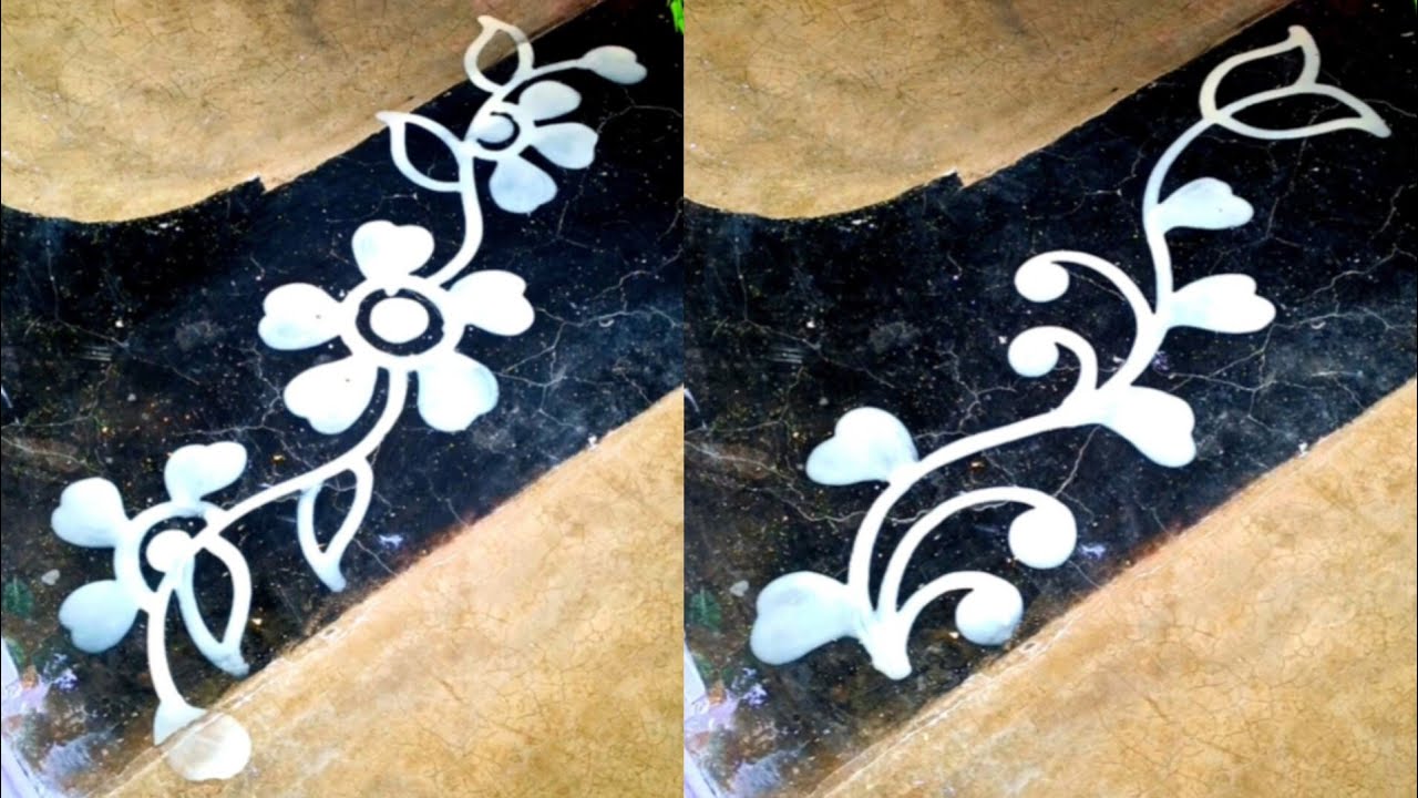 🩷 Easy Alpona Design || Laxmi puja alpona design || Satisfying video @paramitamallick07