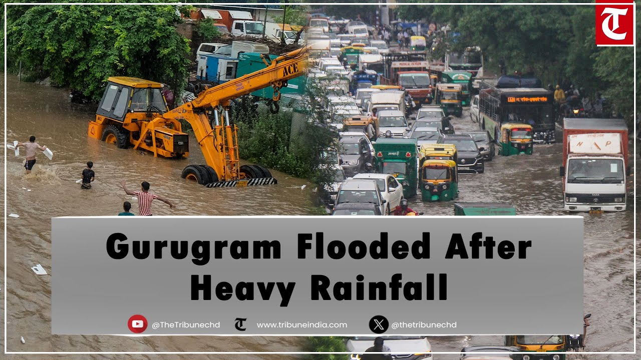 Severe waterlogging in Gurugram after heavy rainfall | Roads flooded, Traffic disrupted