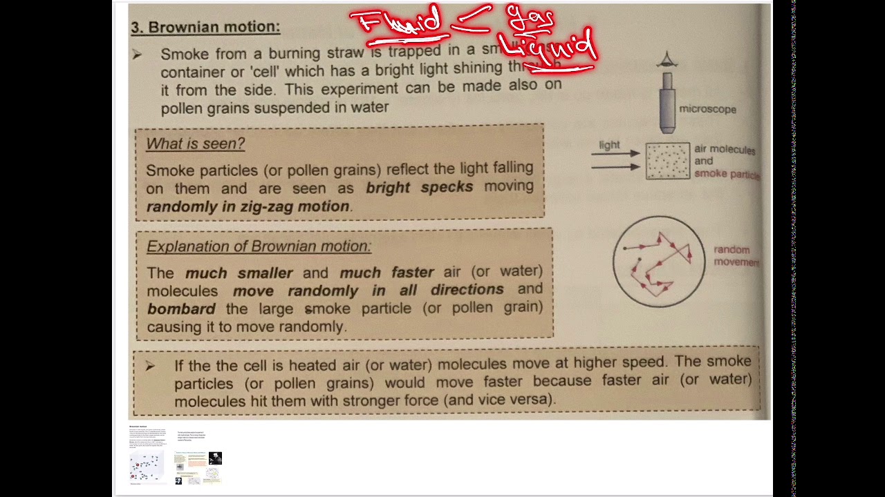 IGCSE Physics _Thermal Physics- Kinetic Molecular Theory of Matter & Brownian Motion (Part 2)