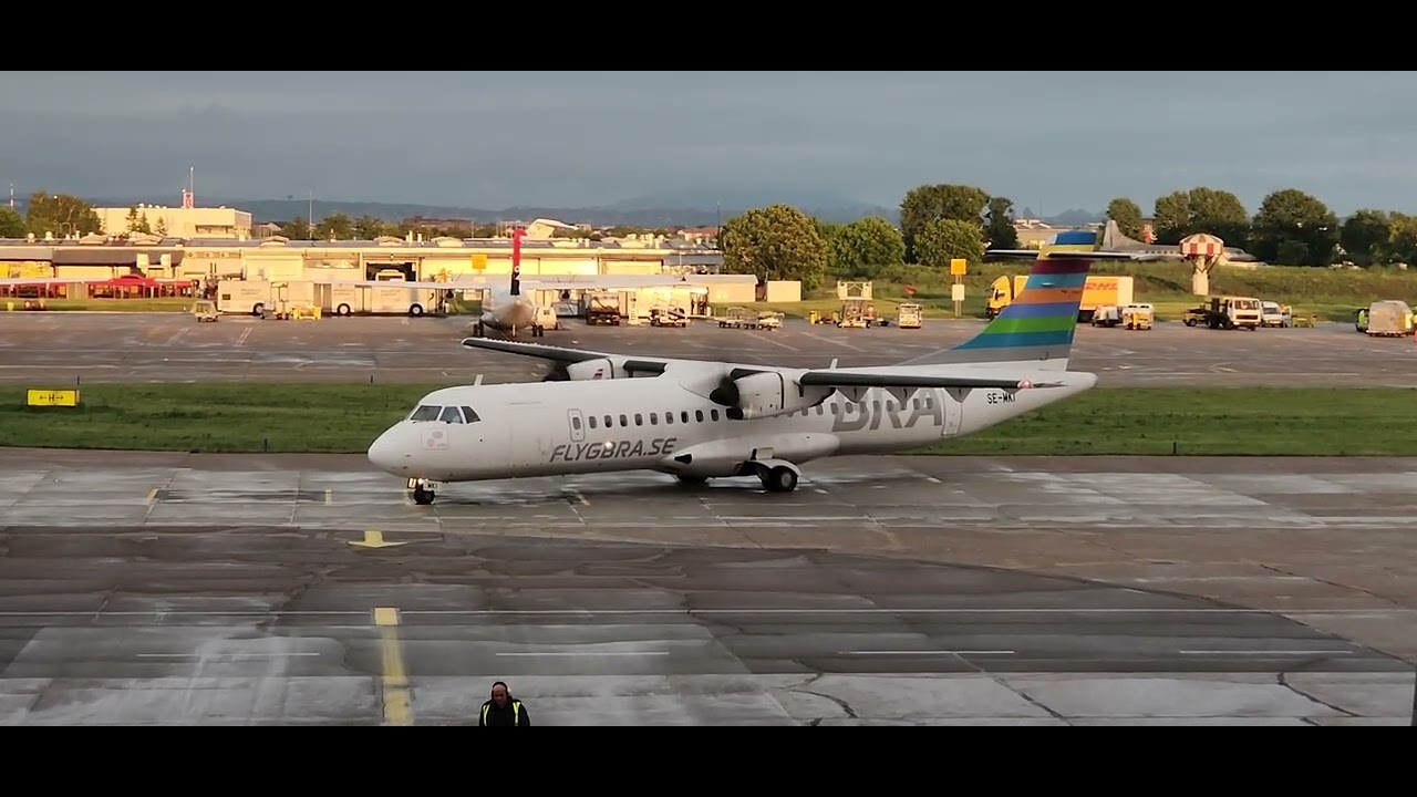 ATR-72 Uses Propeller for Pushback! (Powerback) Belgrade Nikola Tesla Airport | SE-MKI