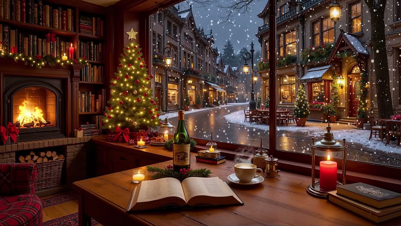 Нежный зимний ночной кофе ❄️ Нежный джаз и уютные звуки камина для сосредоточенной учебы и работы