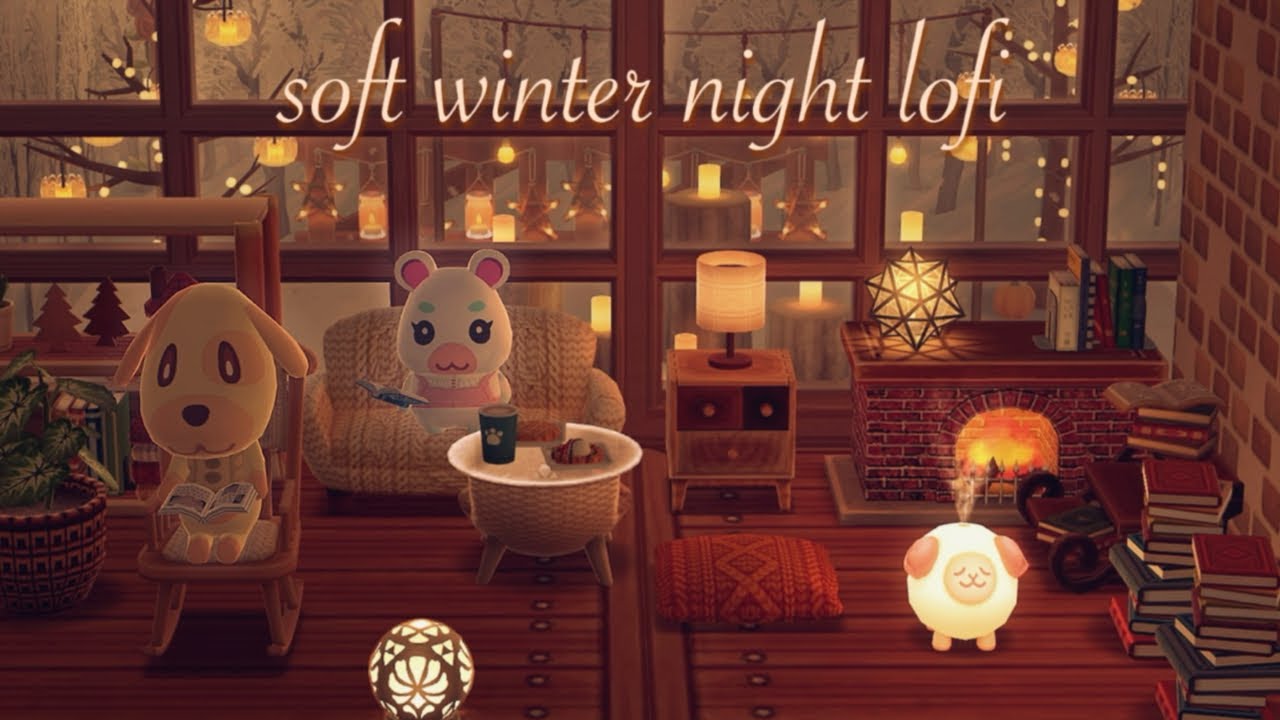 relaxing animalcrossing music⛄️| & fireplace ambience, cozy villsge vibes