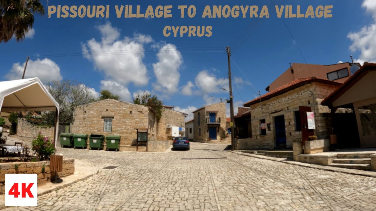 DRIVING from PISSOURI VILLAGE to ANOGYRA VILLAGE in CYPRUS in 4K (60fps)