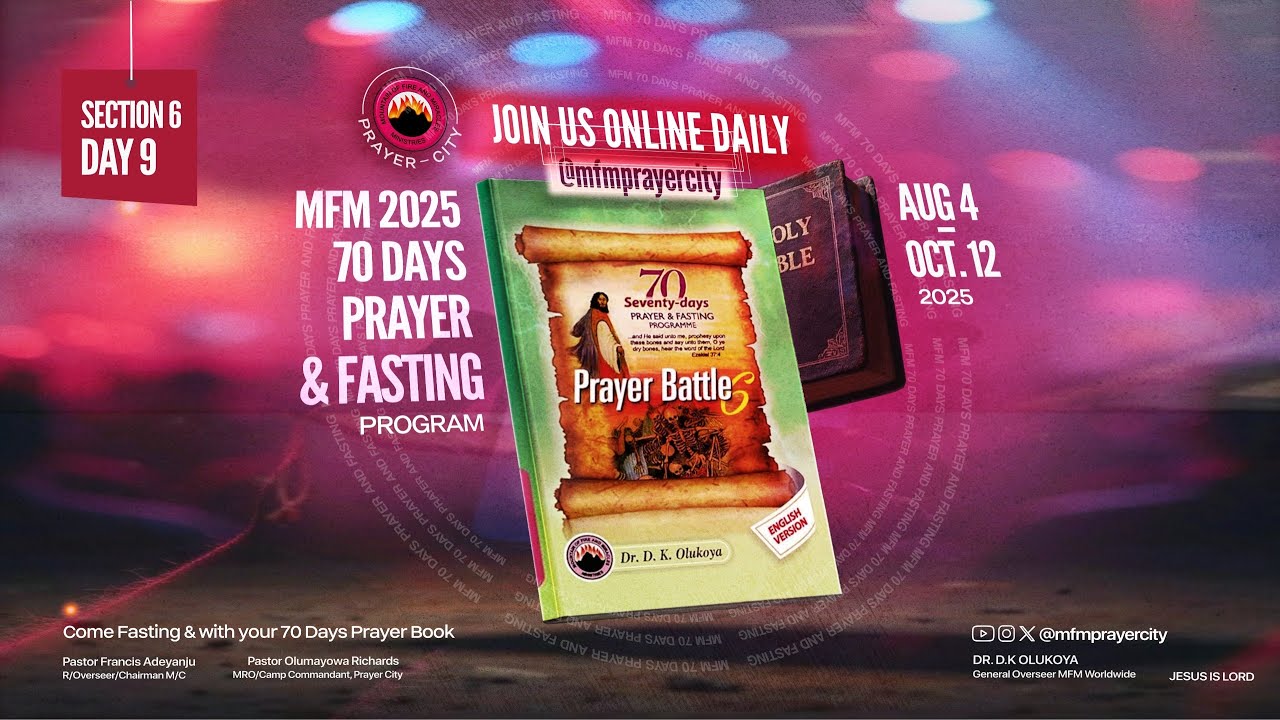 SECTION 6 DAY 9 OF 70 DAYS PRAYER || DESTROYING SATANIC DECREE || 01-10-2025