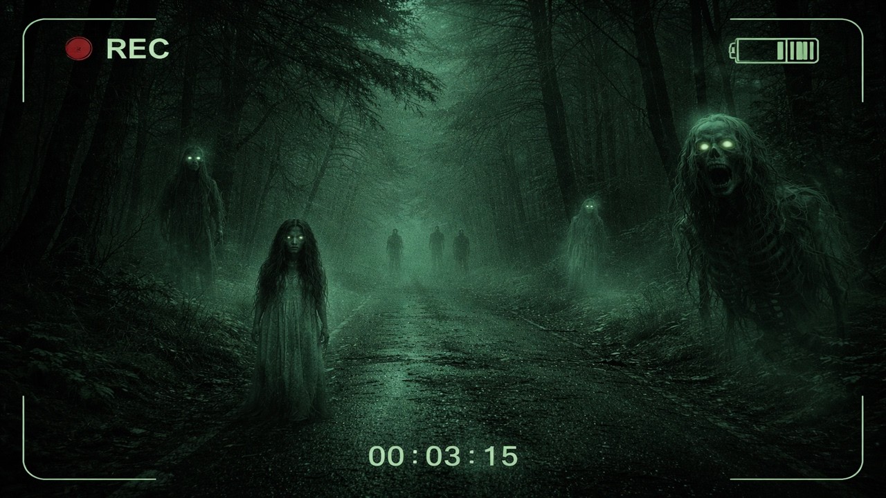 ПРИЗРАКИ НА ДОРОГЕ В ЛЕСУ! GHOSTS ON THE ROAD IN THE FOREST!
