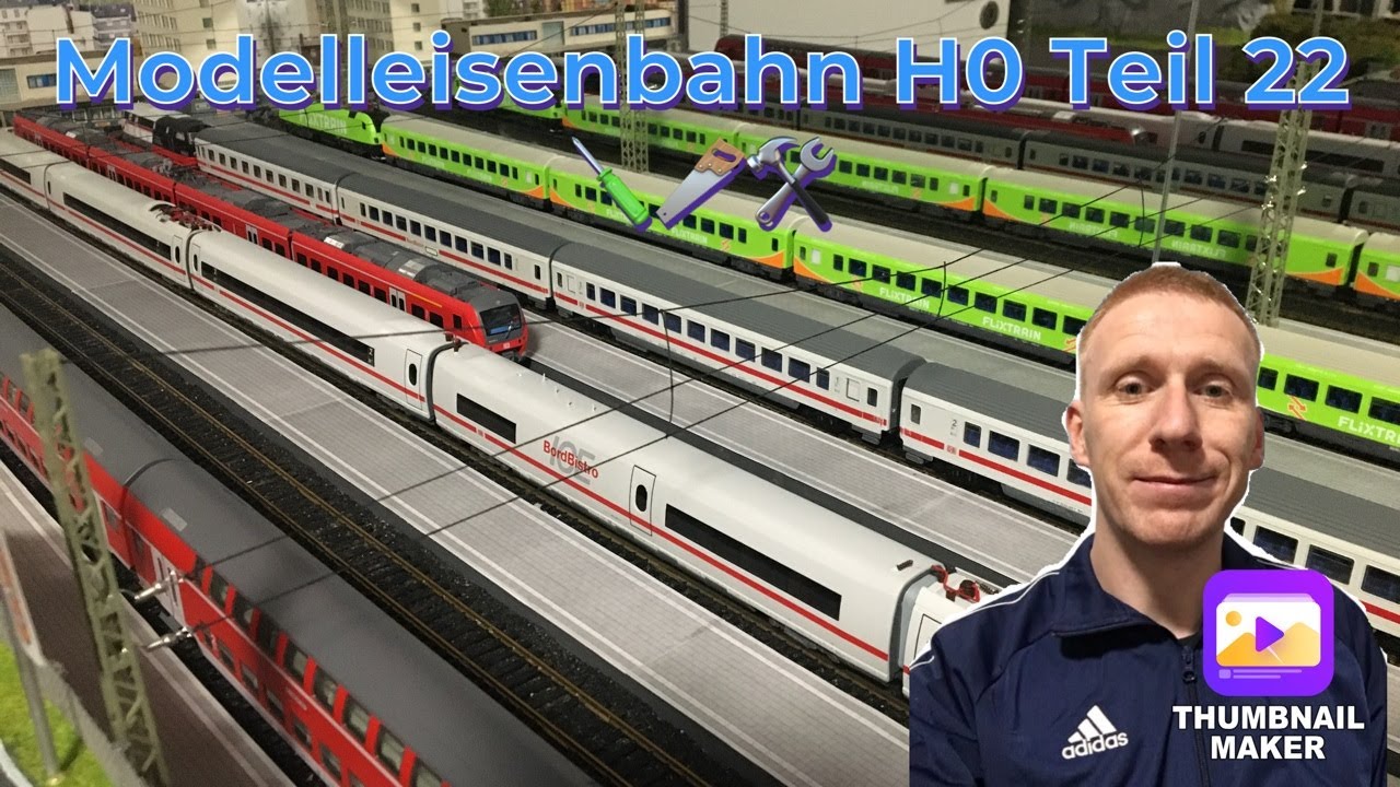 Modelleisenbahn H0 Teil 22, Oberleitung Quertragwerk im Kopfbahnhof