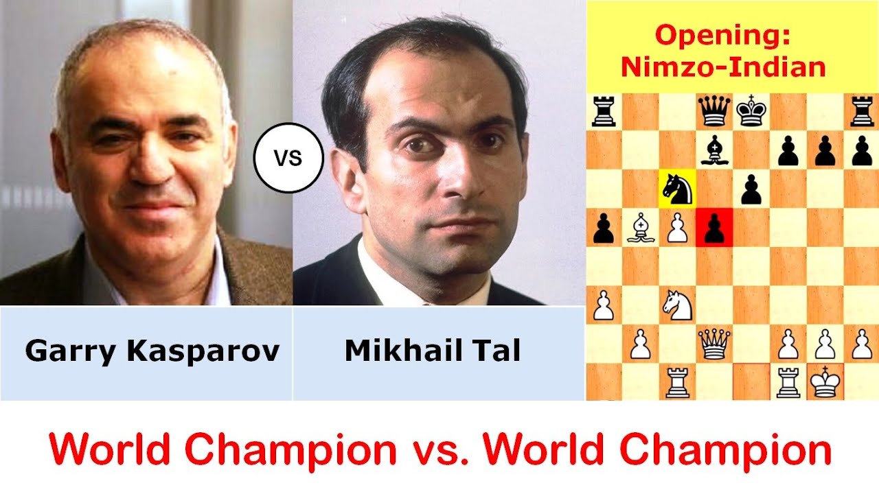 Garry Kasparov (Russia) vs Mikhail Tal (Russia)  | Brussels Blitz Chess | Opening: Nimzo-Indian