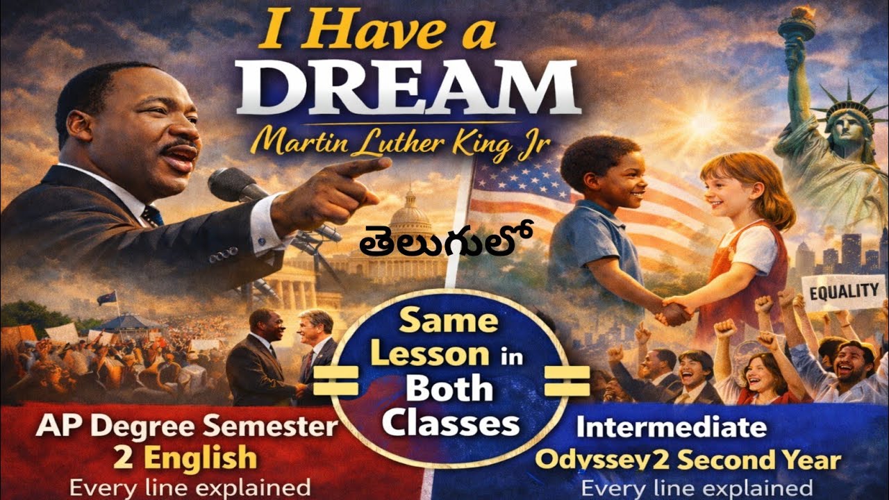 I have a Dream Martin Luther King Jr Speech in Telugu I Degree Skill Bridge 2 Inter Odyssey 2