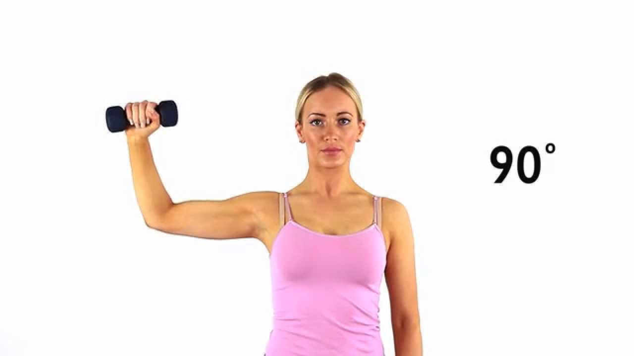 90 degrees internal rotation with dumbbell