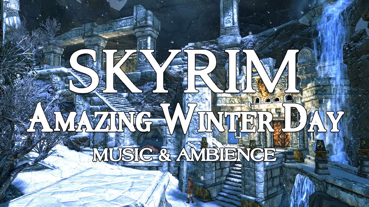 Amazing Winter Day | Calming Skyrim Music & Ambience