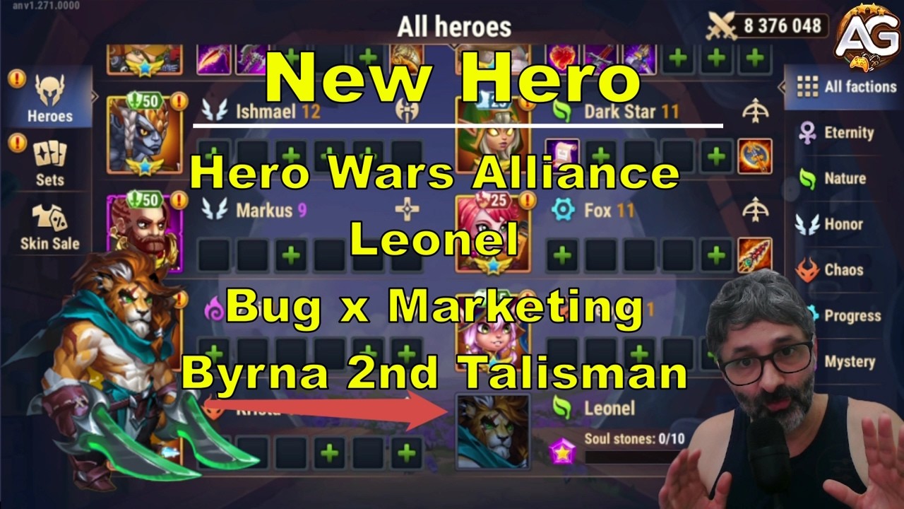 Novo Her&oacute;i Leonel para Hero Wars Alliance