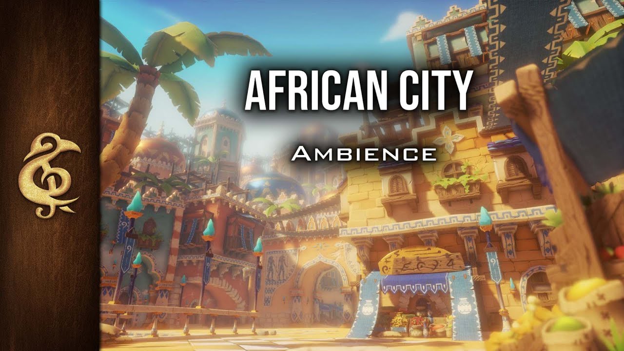 African City | Afrofantasy ASMR Ambience | 1 Hour
