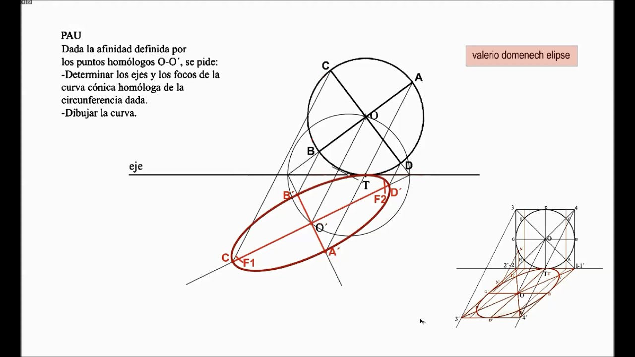 12-DIBUJO TÉCNICO: PAU,  ELIPSE POR AFINIDAD (PARTE 2)