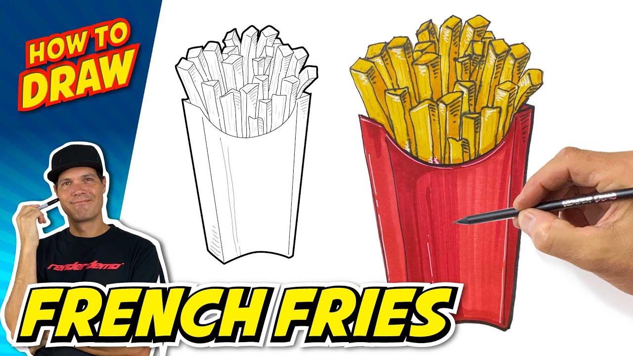 How to Draw FRENCH FRIES | Easy Steps Beginner | Fast Food