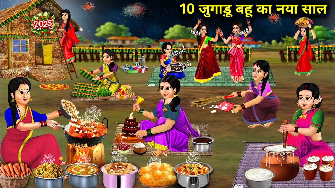 10 जुगाड़ू बहू का नया साल ||Cartoon Videos||10 Jugaadu Bahu's New Year|| Anokhi Saas Bahu Kahaniyan