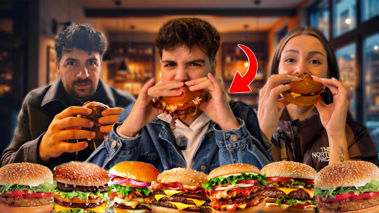 BİR GÜN BOYUNCA SADECE HAMBURGER YEDİK!! Melih Yıldırım | @Serkanağbi | @silabeyogluu  