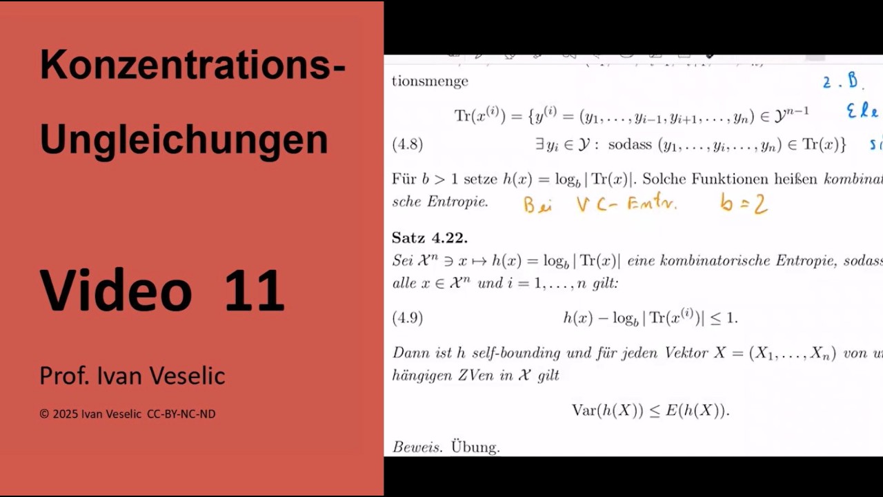 Vorlesung Konzentrationsungleichungen (Video 11)