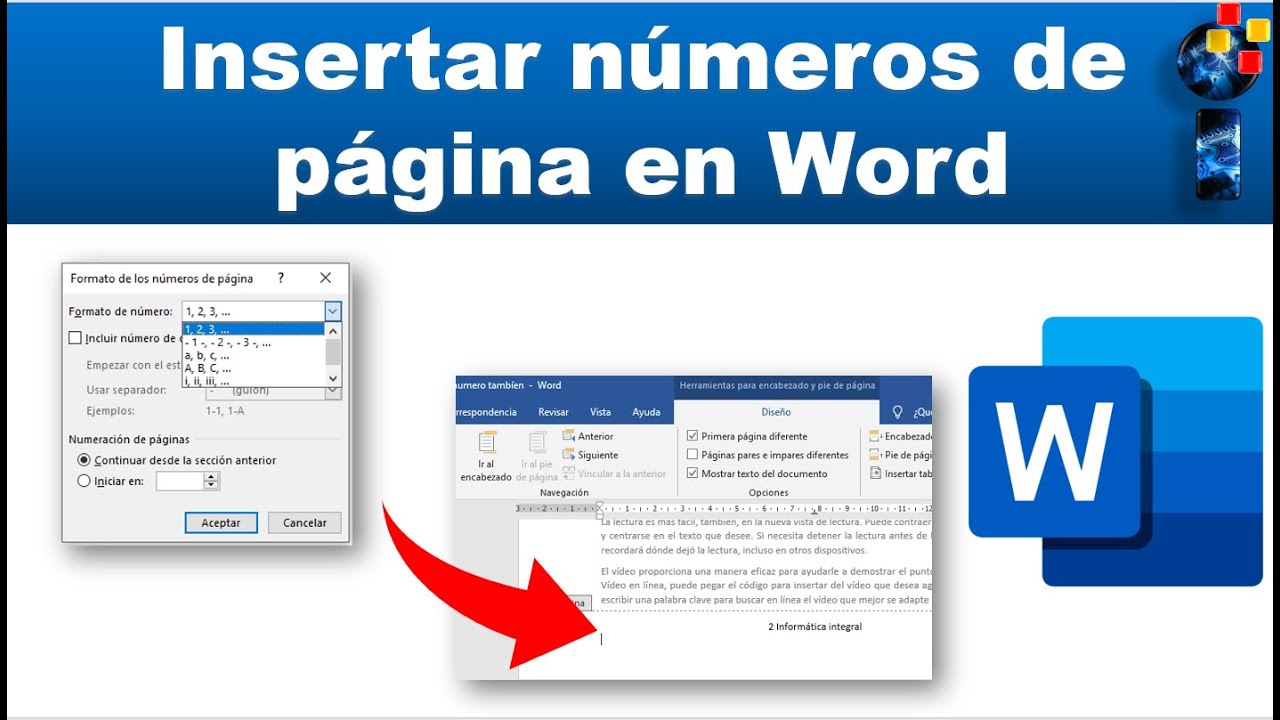 Como insertar números de página en Word