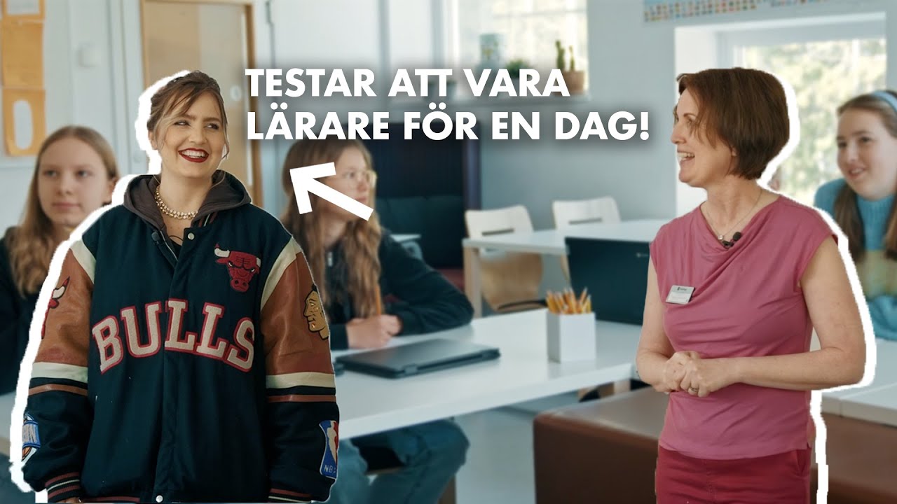 Linnéa Claeson testar att vara lärare för en dag!