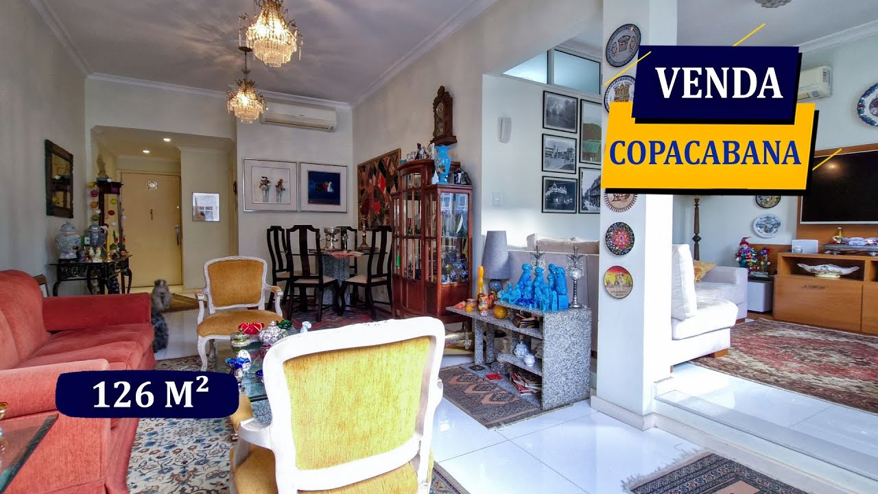 COPACABANA POSTO 5 A 1 QUADRA DA PRAIA 126M² TODO REFORMADO 3 QUARTOS VAGA LUXUOSA PORTARIA ART DECO
