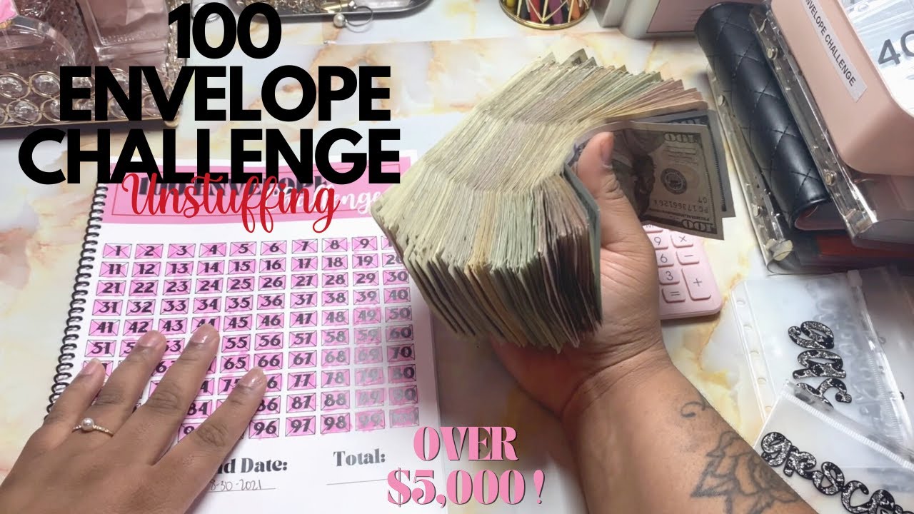 100 Envelope Challenge Unstuffing | Ohmyfro Budgets