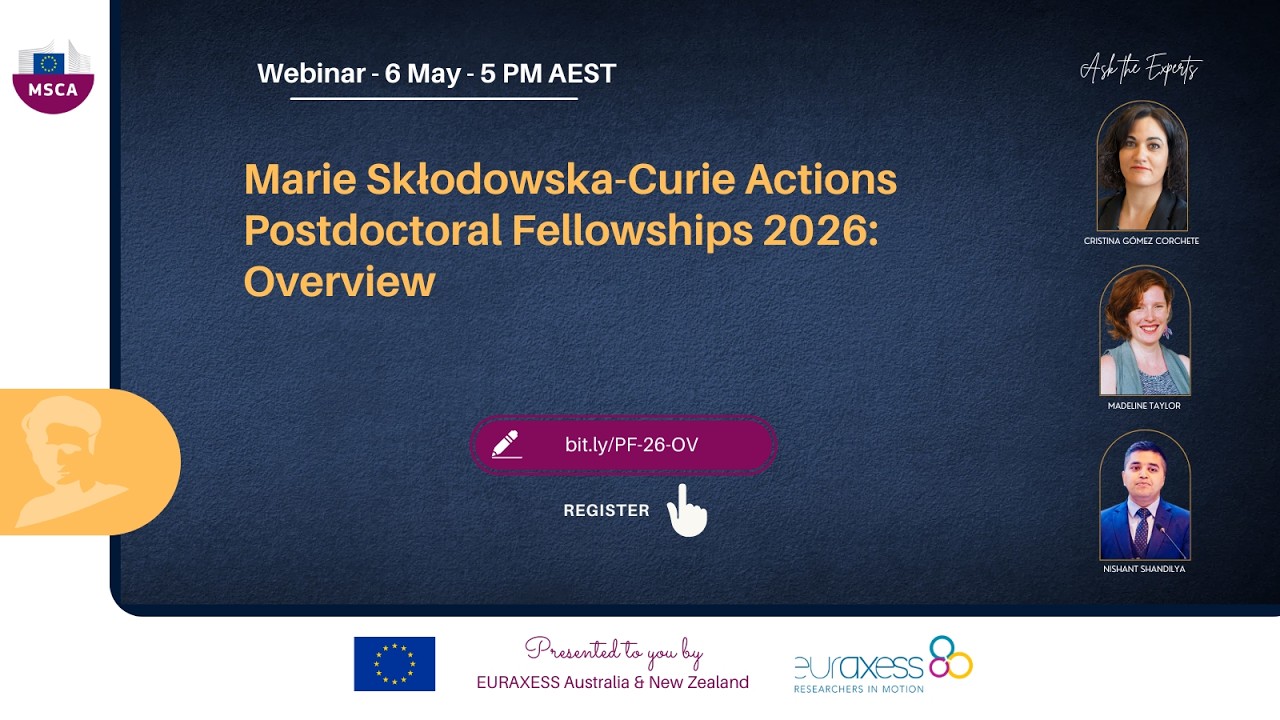 2026: Introduction to Marie Sklodowska-Curie Actions Postdoctoral Fellowships