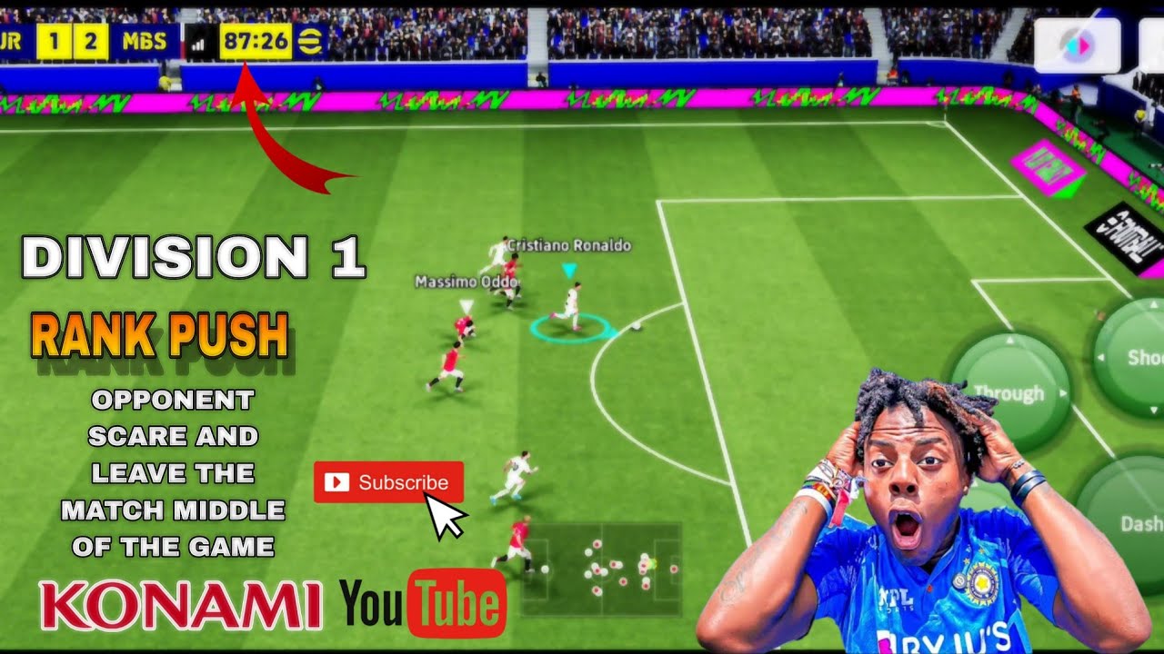 DIVISION 1 RANKED PUSH // OPPONENT SCARE AND LEAVE THE MATCH!!🥶 #trending #efootball #playstation 