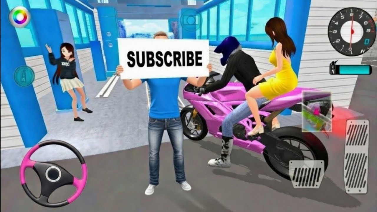 Exploring the Gas station 1 car wash on New Bike -3D Driving class iOS and Android gameplay 