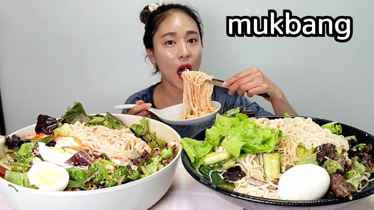 새콤달콤한 물비빔국수&들기름 오이탕탕이 국수먹방 Korean food Cold Noodles | Kimchi Bibim Noodles | Mukbang eating show