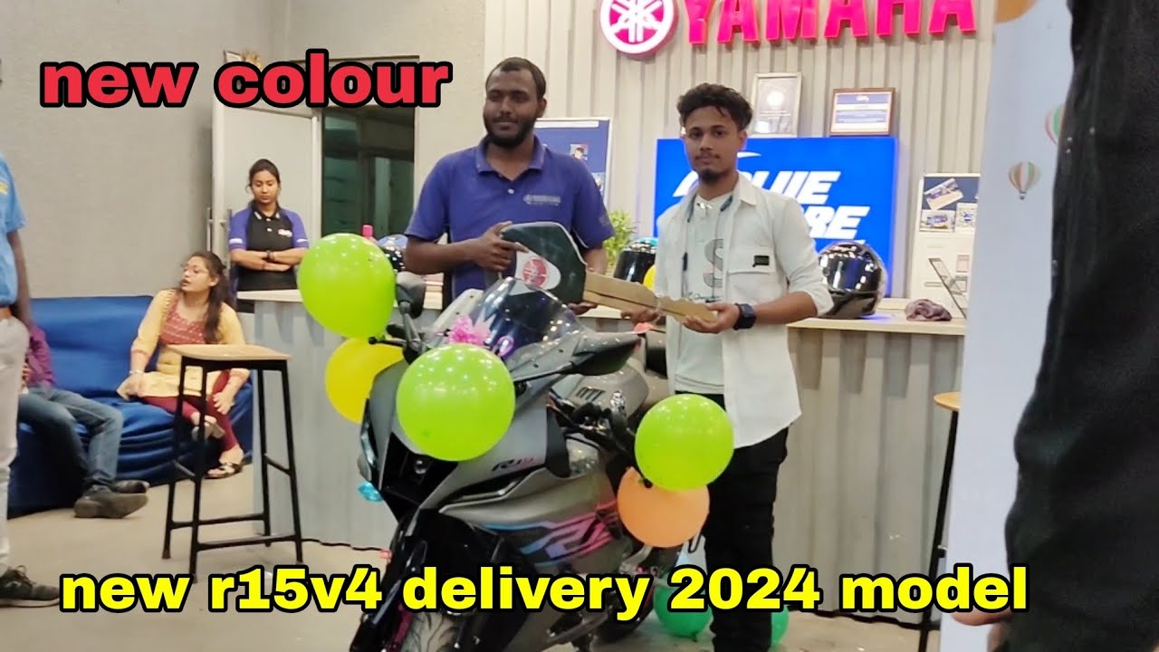 Taking delivery of Yamaha R15 V4 latest model 2024 new colour  