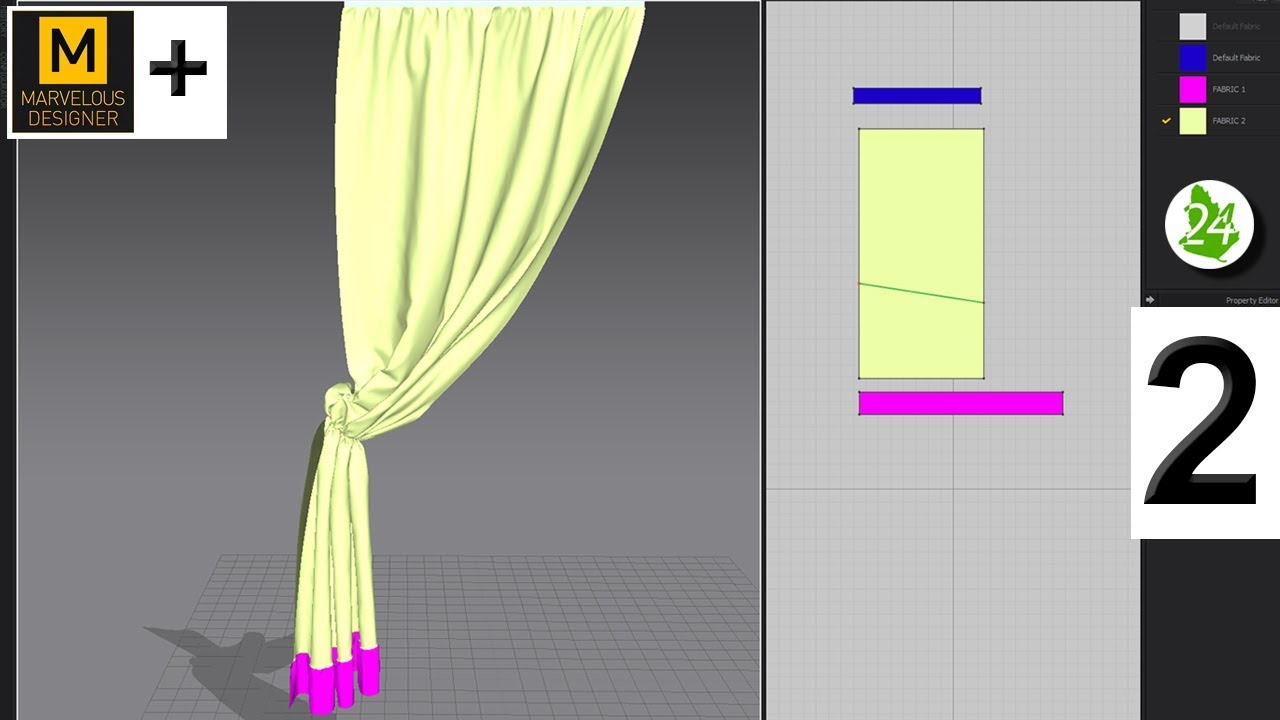 Создание шторы. Секреты. Моделинг. Creating curtains Marvelous Designer 7. MD. Интерьер. Урок 53