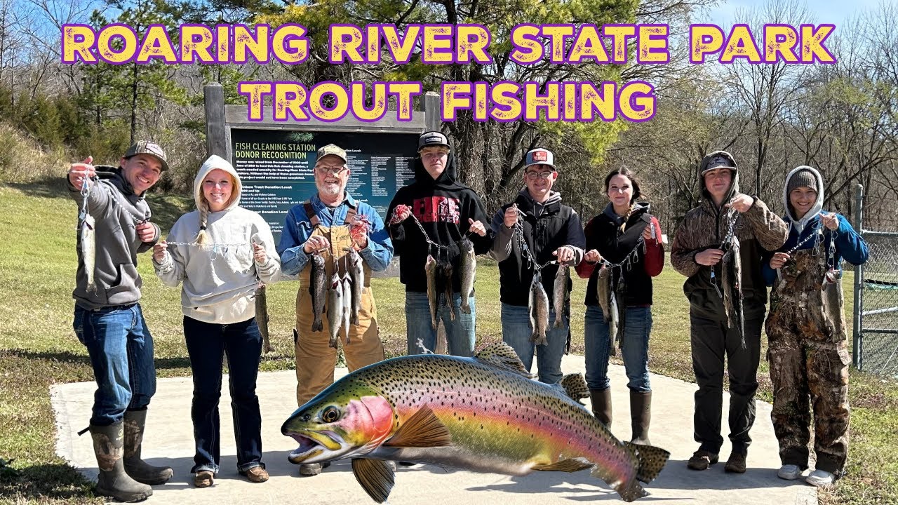Rainbow Trout Fishing at Roaring River State Park, Missouri