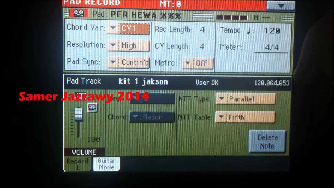 Korg Pa3x moving the Pad from set to set by Samer Jazrawy نقل البادات