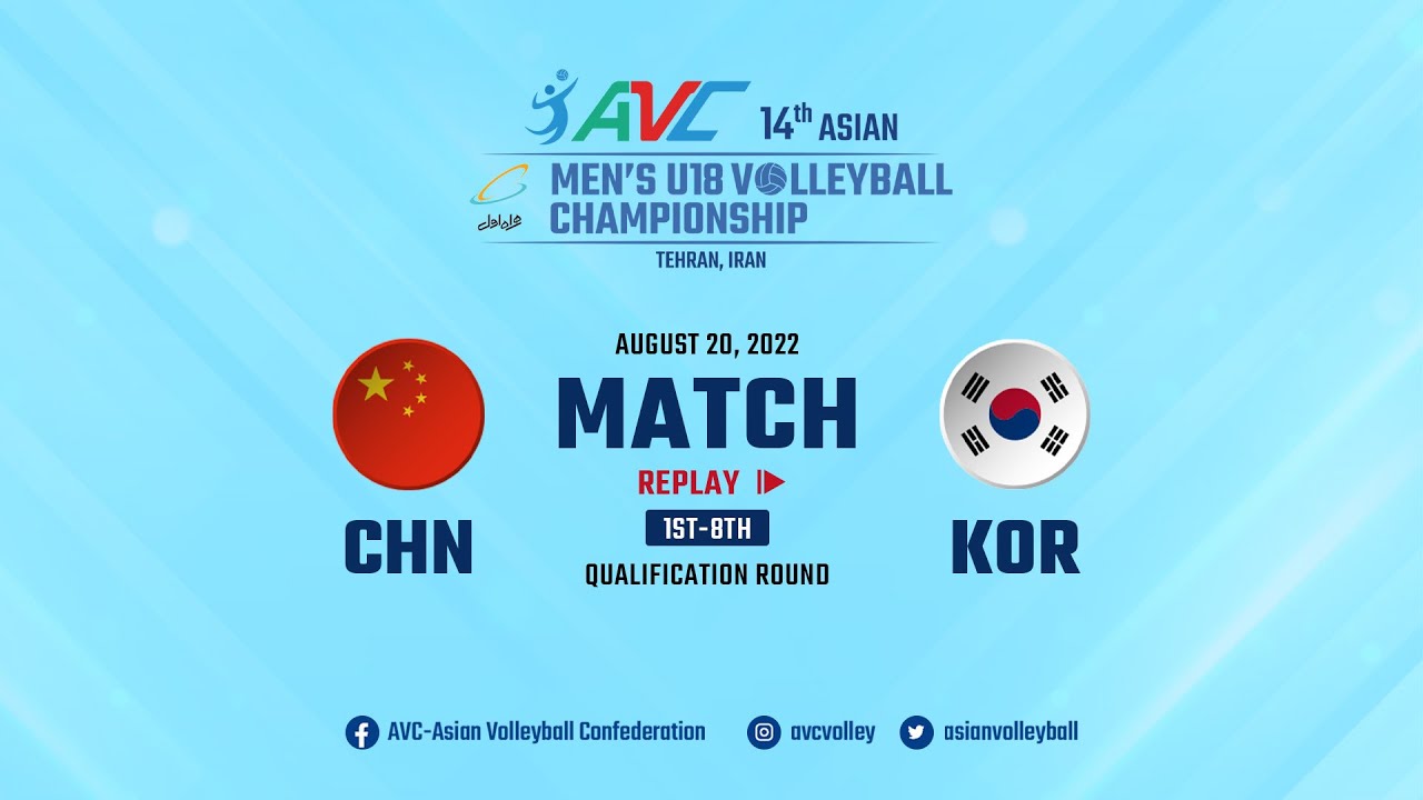 [MATCH RE-PLAY]  KOR VS CHN : 14th Asian Men's U18 Volleyball Championship