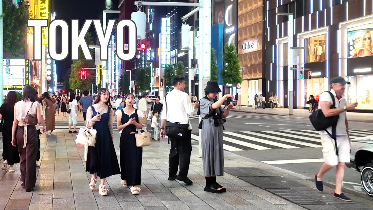 銀座・光に包まれる夜| Tokyo ・Japan | Evening Walk in Ginza