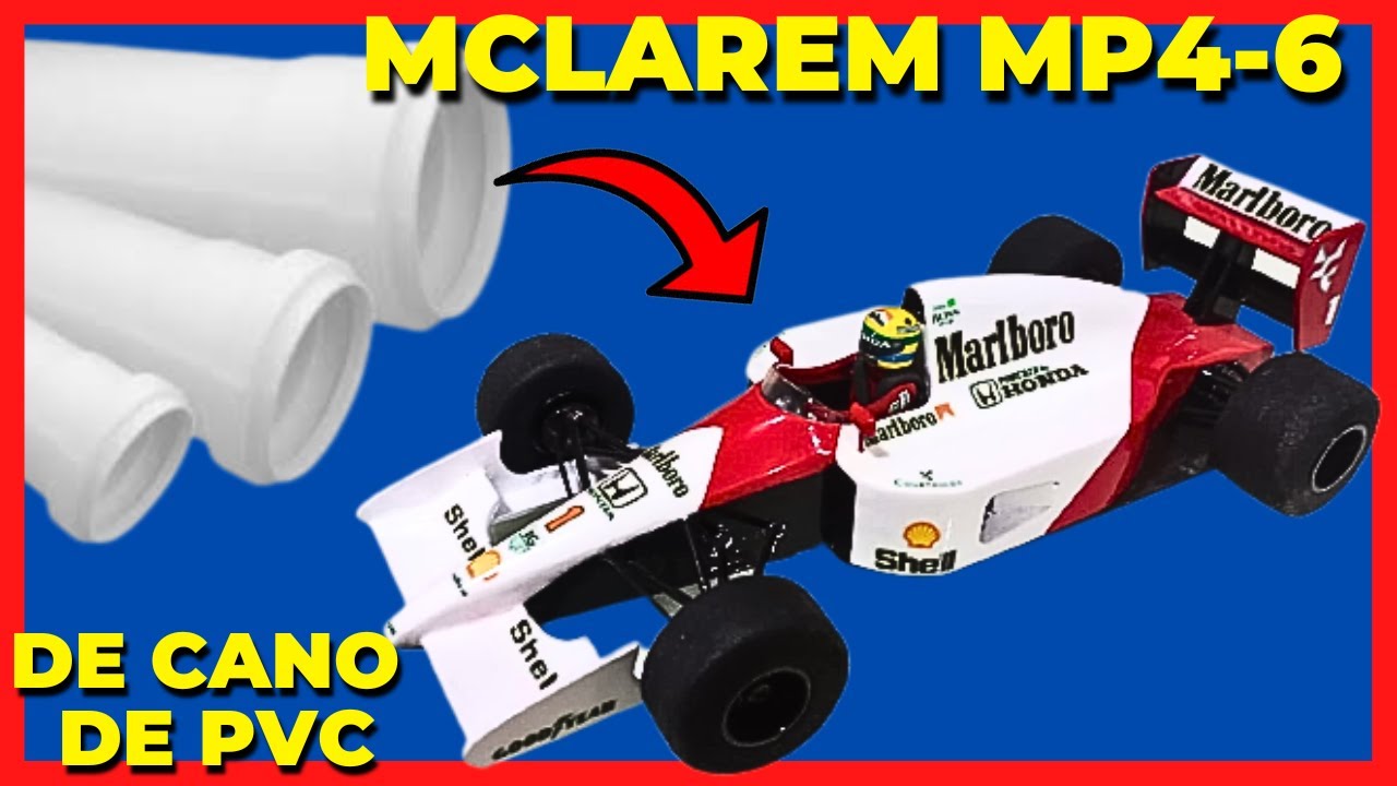 MCLAREN MP4/6 1991 FEITA DE CANO DE PVC - MCLAREN AYRTON SENNA - MCLAREN MP4/6 1991 MADE OF PVC PIPE