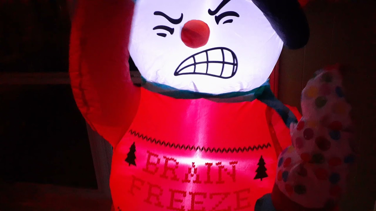Gemmy Brain Freeze Snowman 6 ft Airblown Inflatable
