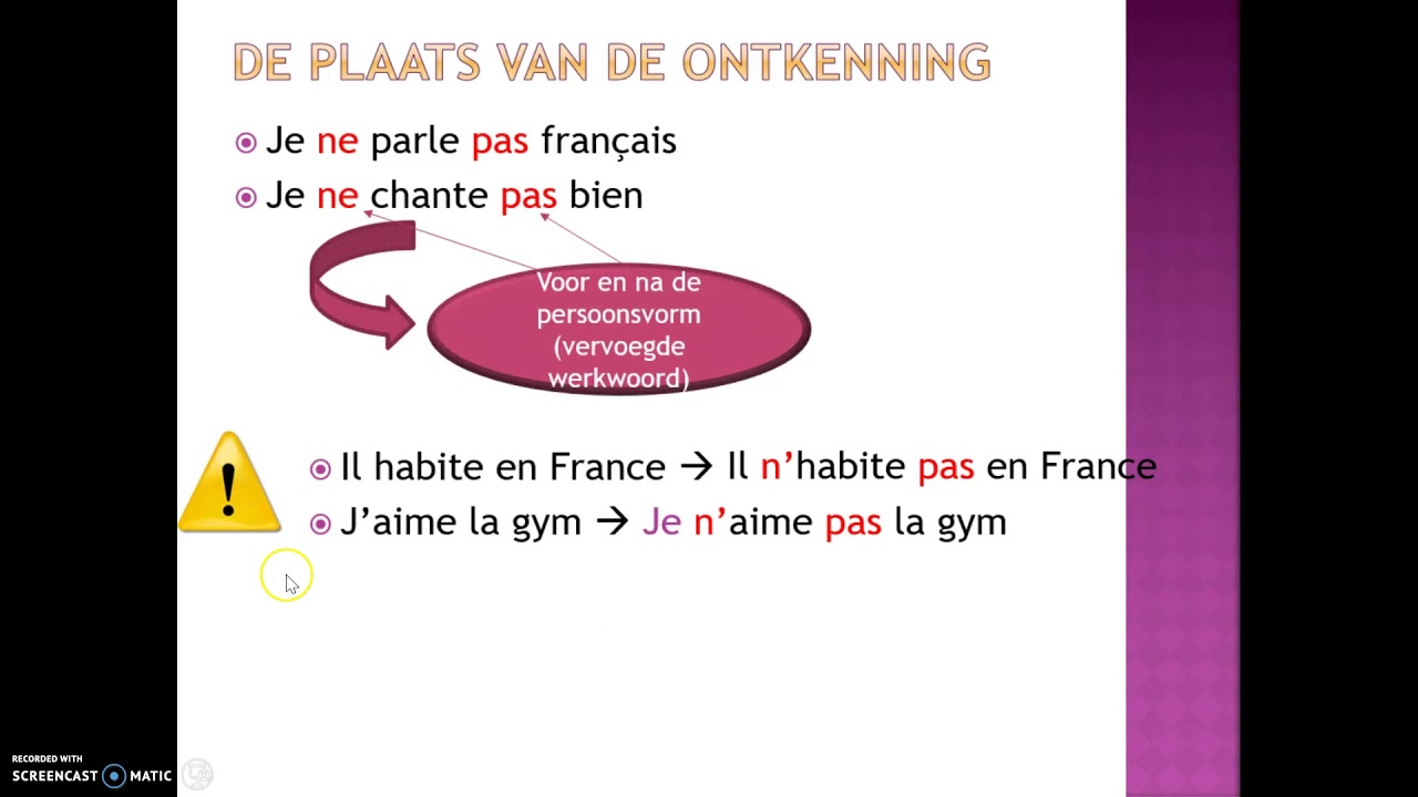 ontkenning met ne...pas