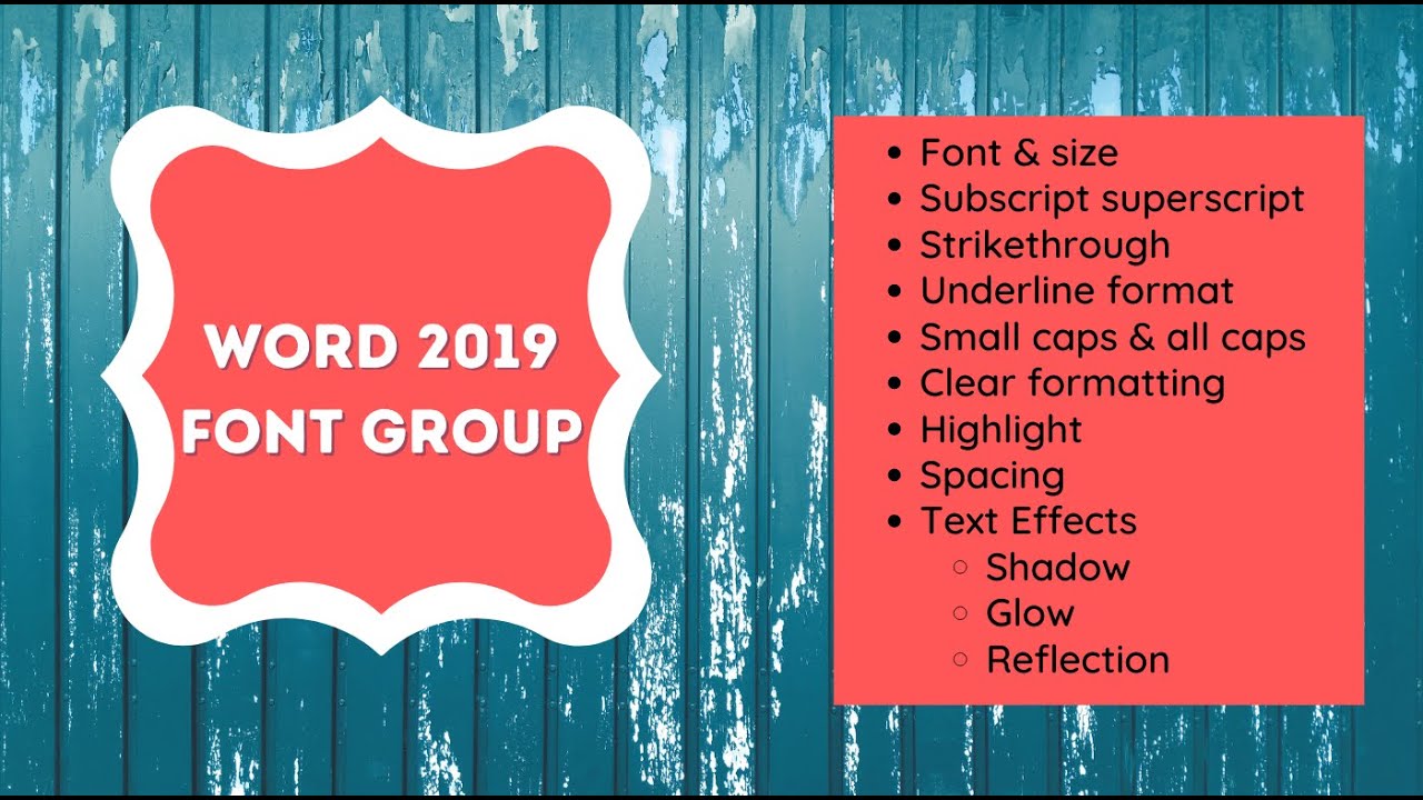 Word 2019 Font Group Explained